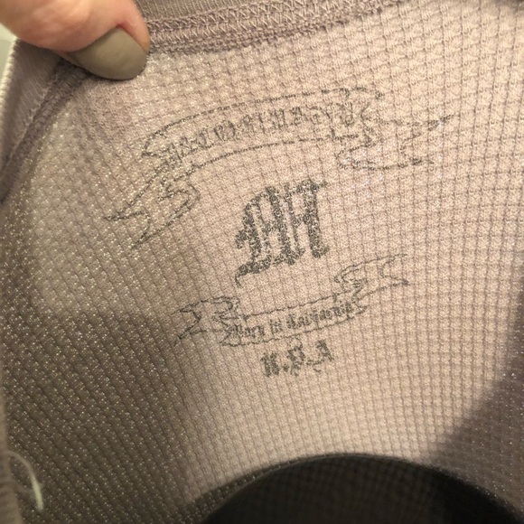 J& company gray waffle cotton thermal long sleeve shirt size medium - Picture 4 of 5